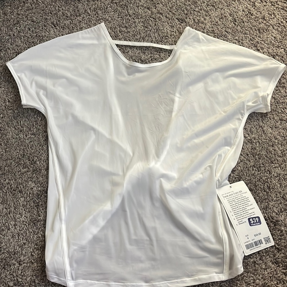 lululemon Twist and Train Short Sleeve WHT Size 4
